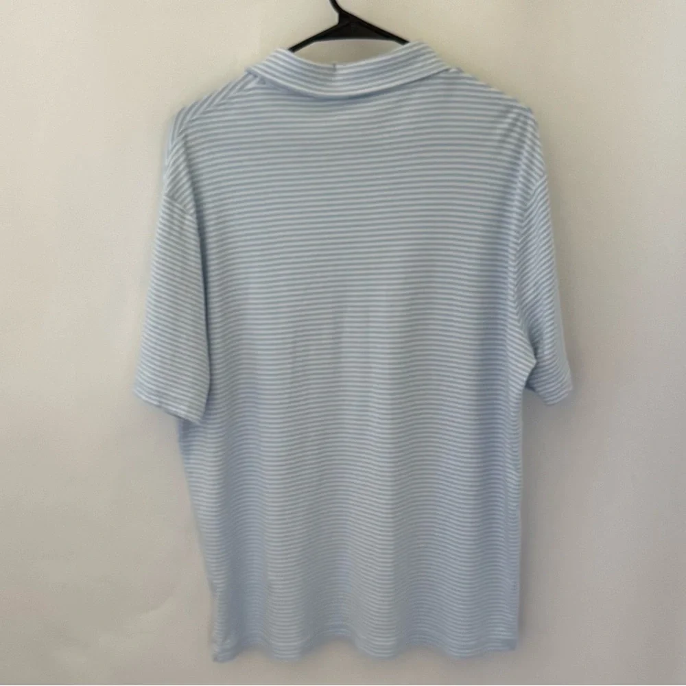 Polo Ralph Lauren Preppy Blue Striped Classic‎ Fit Short Sleeve Shirt, Size L